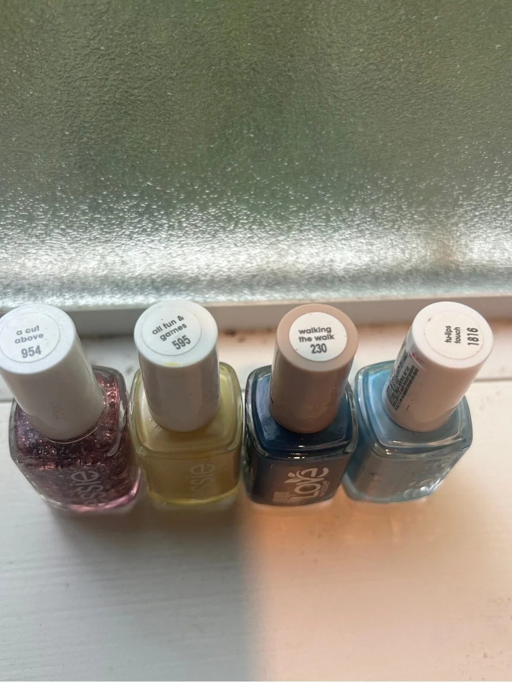 Essie Women Bath & Body Nail Polish Set - Yellow, Teal, Blue, Pink Glitter